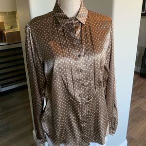 Rene Lezard silk blouse -EUC